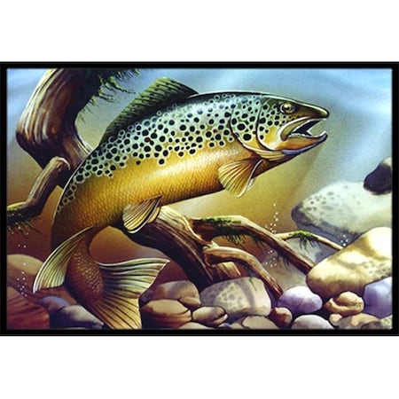 Carolines Treasures Carolines Treasures PTW2038MAT Brook Trout Indoor & Outdoor Mat; 18 x 27 in. PTW2038MAT